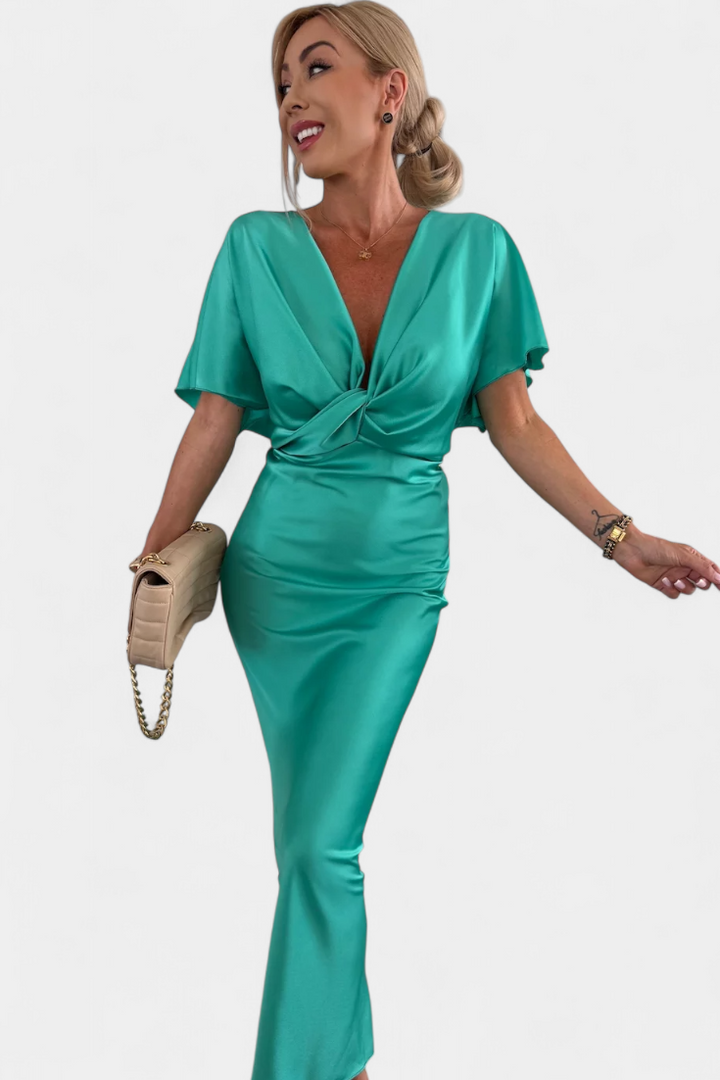 Emryn Vestido Suave con Nudo Cruzado