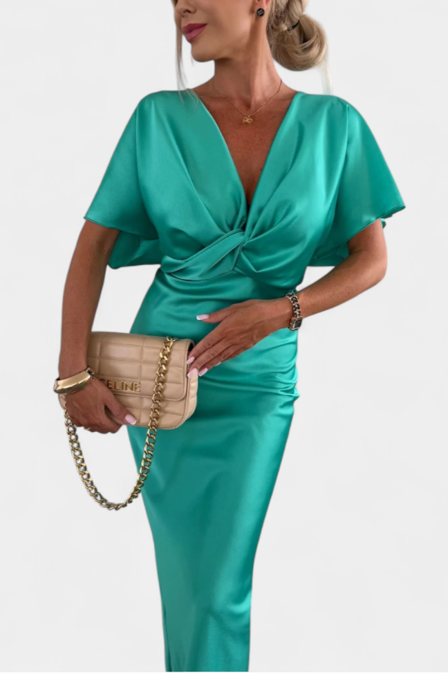 Emryn Vestido Suave con Nudo Cruzado