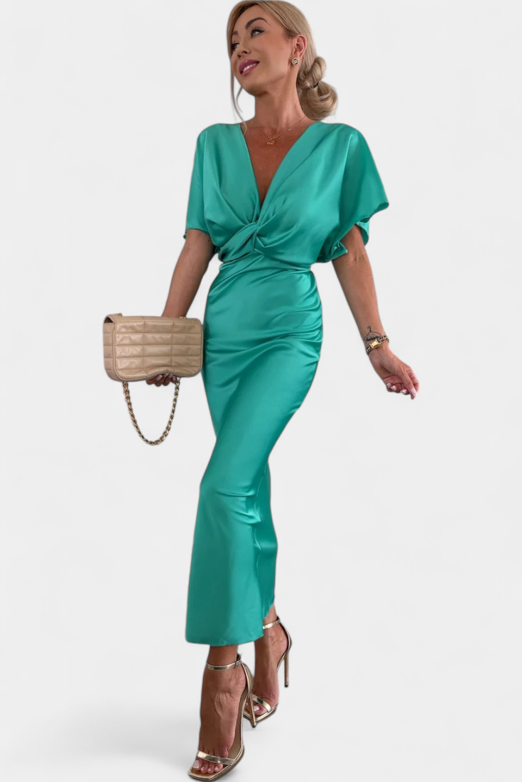 Emryn Vestido Suave con Nudo Cruzado