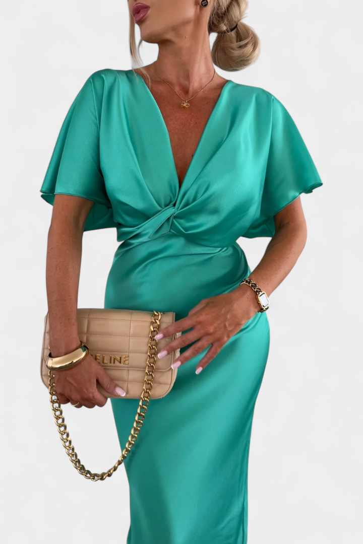 Emryn Vestido Suave con Nudo Cruzado