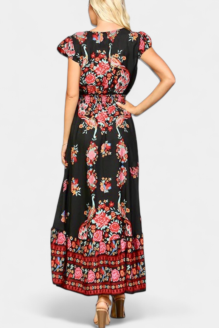 Chiara Vestido Floral Boho Chic con Cintura Ajustable