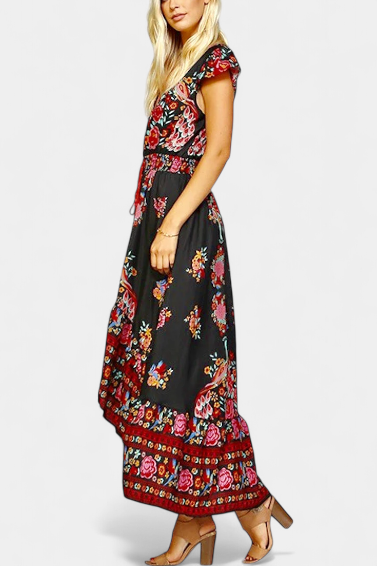 Chiara Vestido Floral Boho Chic con Cintura Ajustable