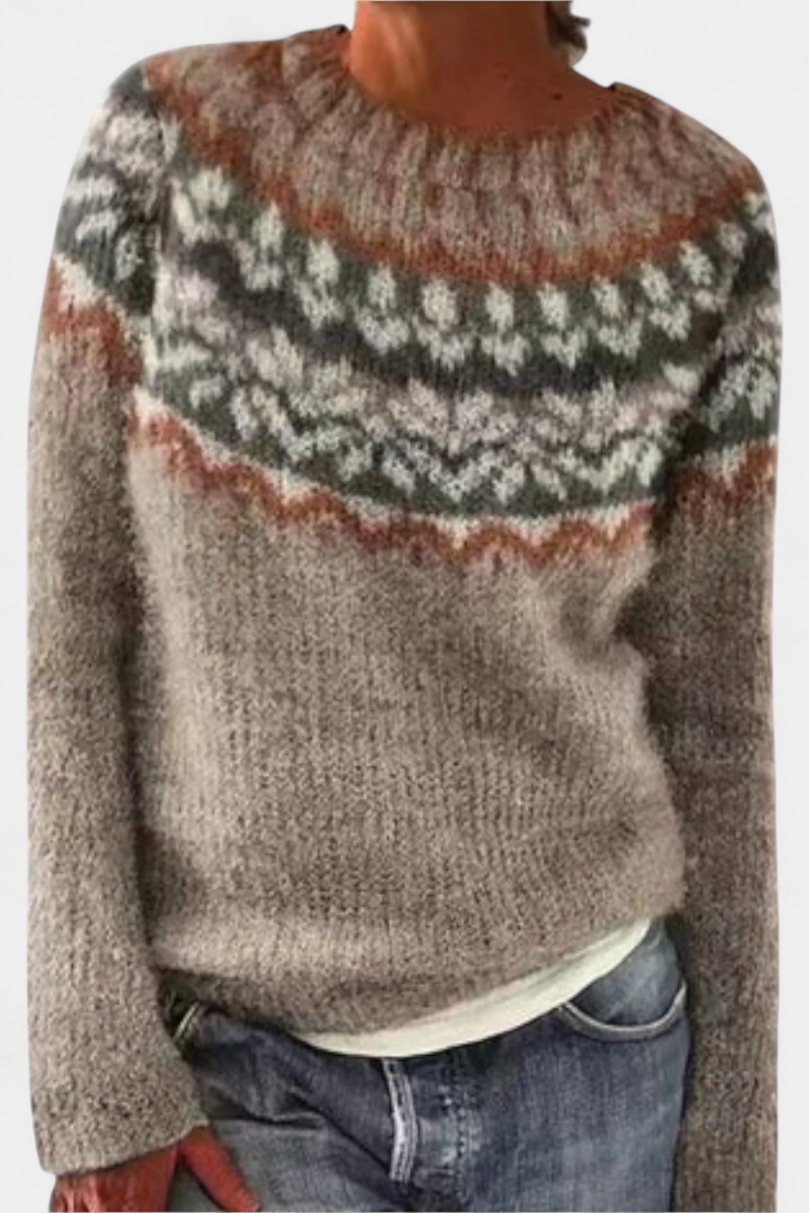 Jolessa Jersey de Punto con Estampado Nórdico