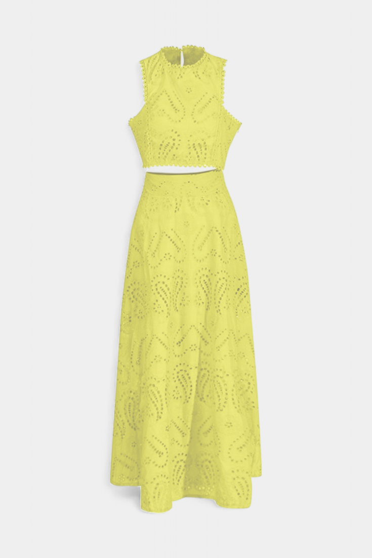 Danitza Conjunto Romántico de Encaje Floral Calado