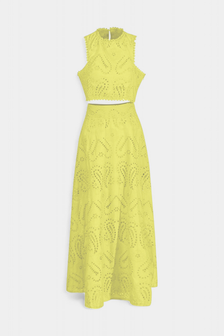 Danitza Conjunto Romántico de Encaje Floral Calado