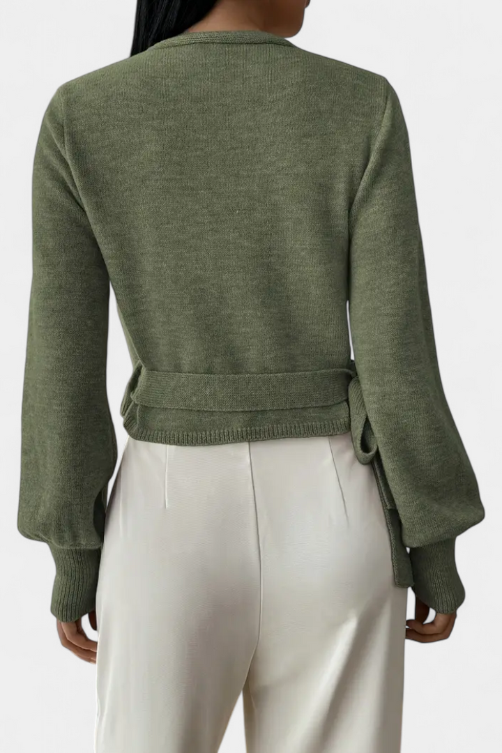 Persephone Suéter con Tirantes Cruzados y Cuello en V