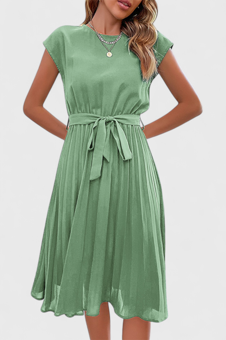 Luxie Elegant Midi Dress in Lightweight Fabric with Fluid Cut