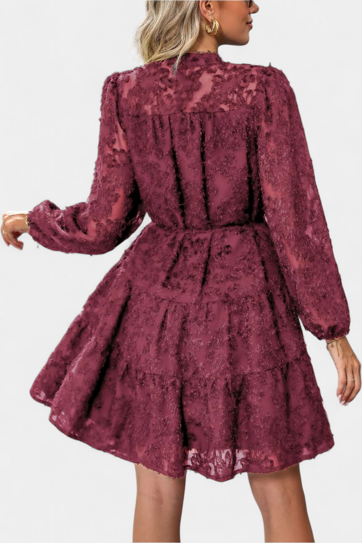 Soreia Vestido Camisero de Botones con Manga Larga Texturizada