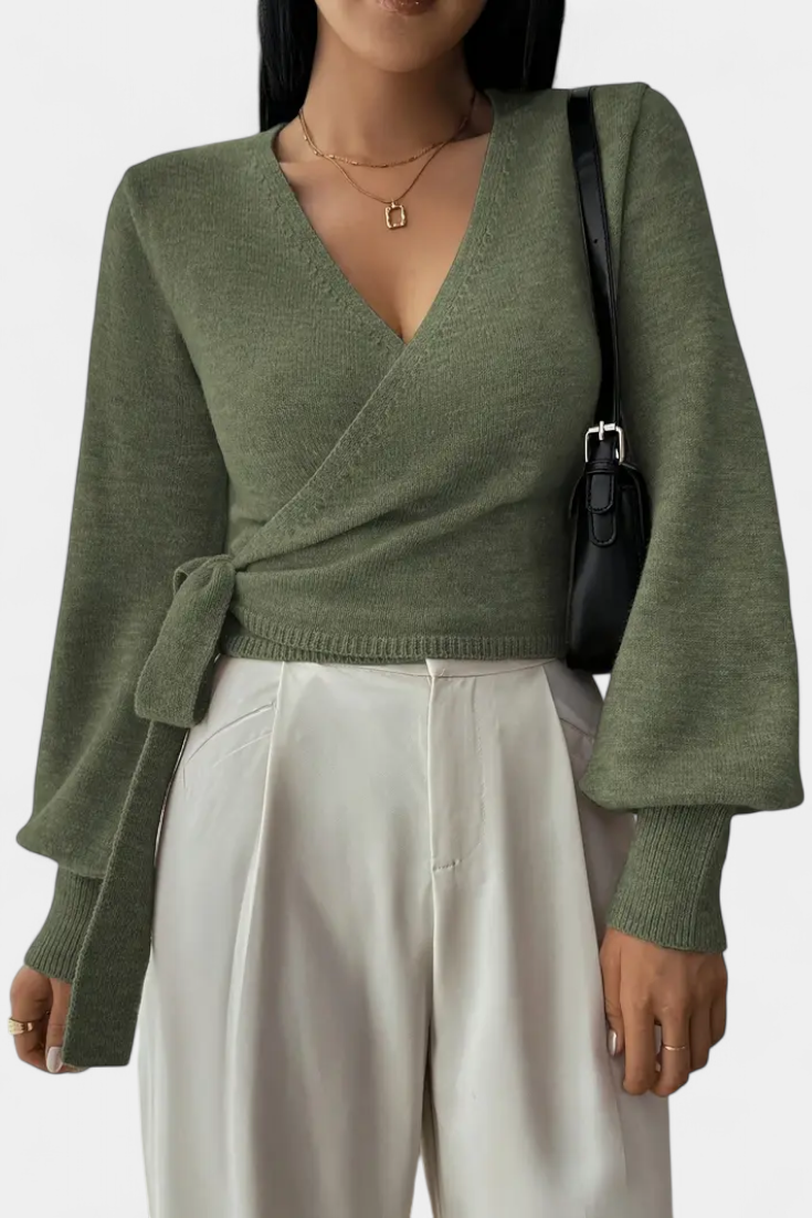 Persephone Suéter con Tirantes Cruzados y Cuello en V