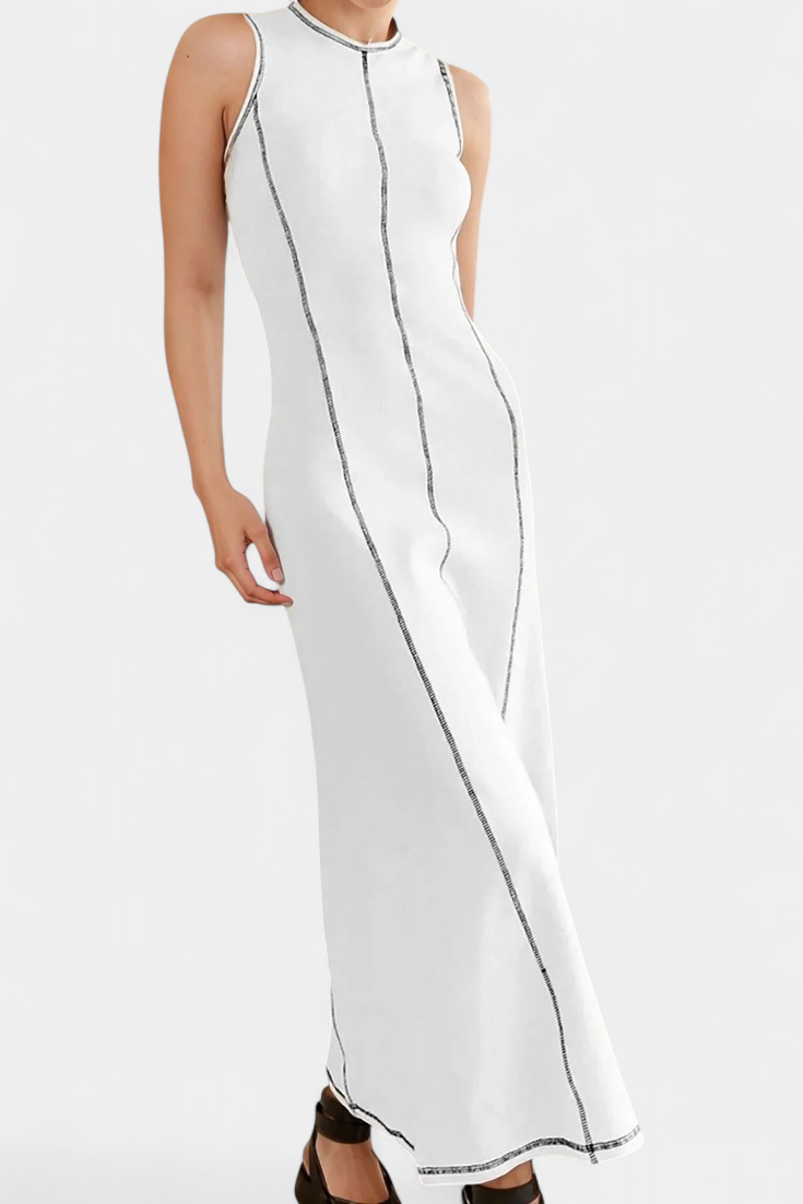 Santona Vestido Maxi Bicolor Sin Mangas