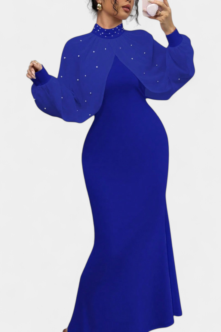 Atenea Vestido Halter de Malla con Mostacillas