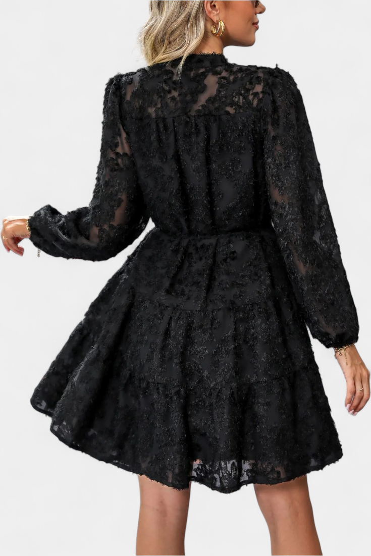 Soreia Vestido Camisero de Botones con Manga Larga Texturizada