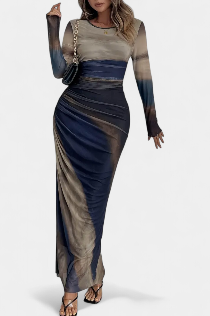 Galene Vestido Midi Ajustado con Capa