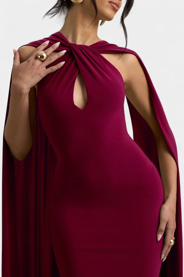 Faffienia Vestido Maxi con Escote Halter y Corte en Forma de Llave