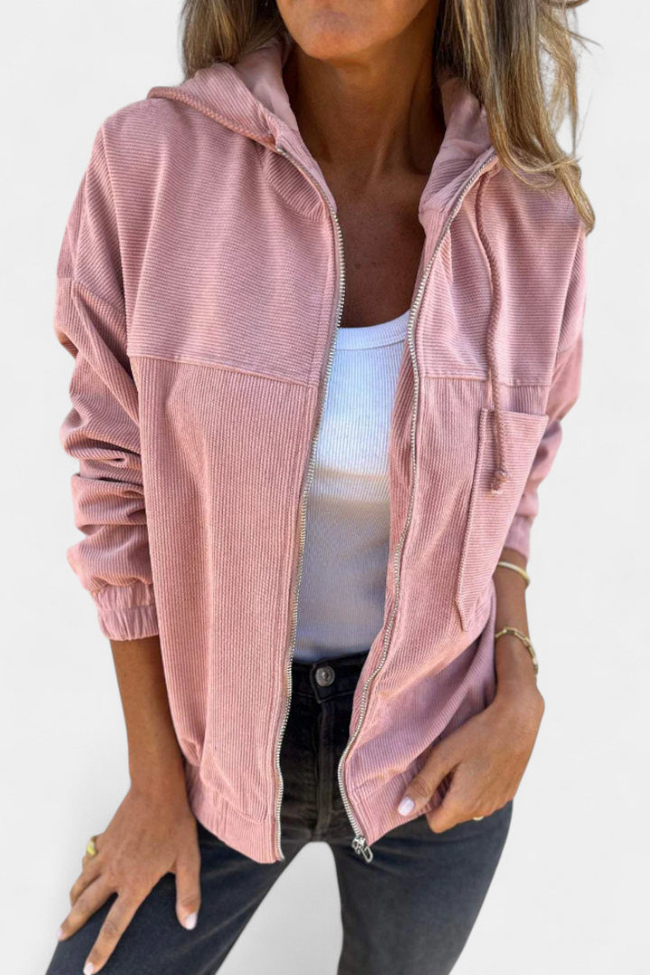 Lorca Chaqueta de Corduroy con Capucha y Cremallera