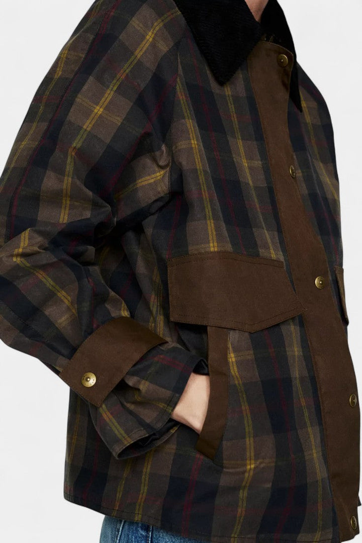 Ausra Chaqueta de Corte Recto con Estampado de Cuadros