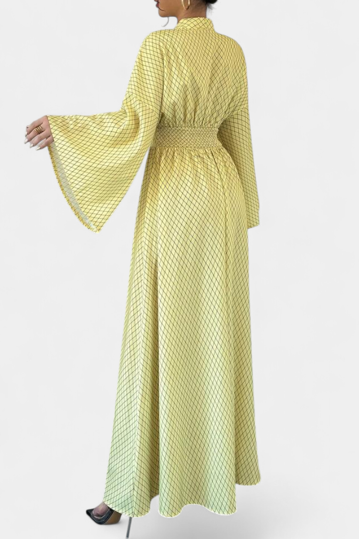 Anelia Vestido Maxi Geométrico con Escote en V