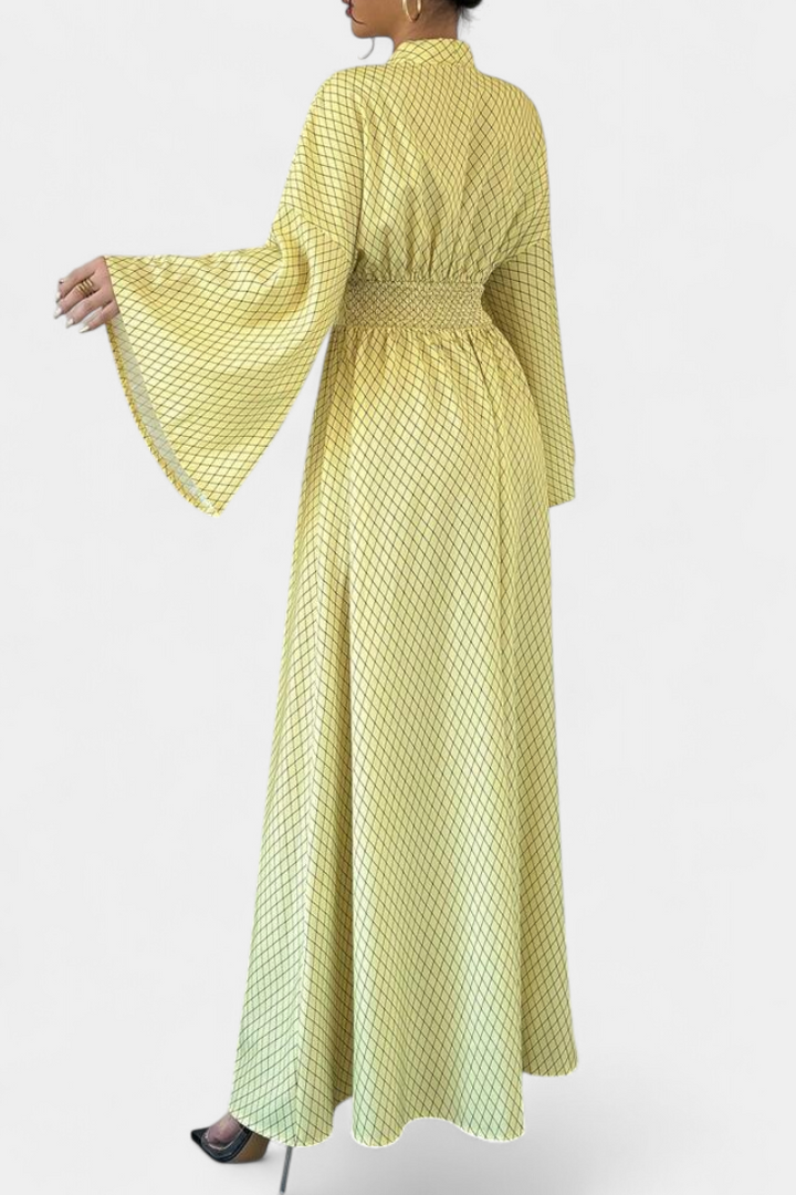 Anelia Vestido Maxi Geométrico con Escote en V