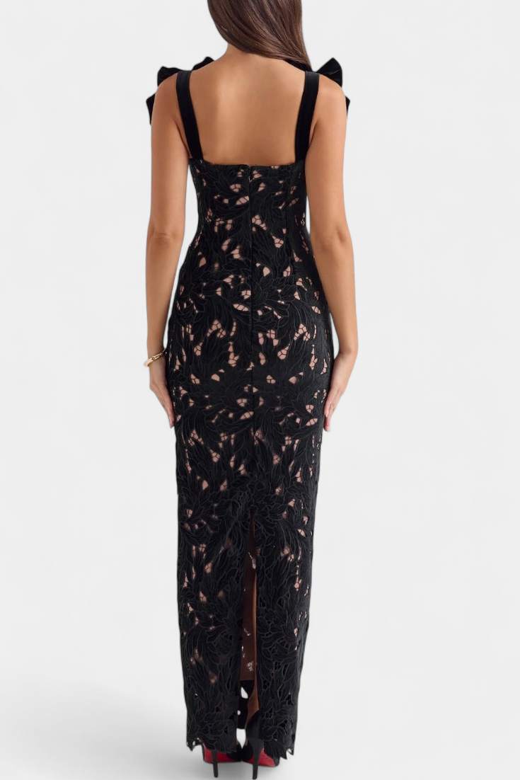 Vasanta Vestido Largo Festivo con Tirantes de Lazo