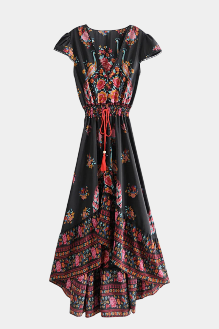 Chiara Vestido Floral Boho Chic con Cintura Ajustable