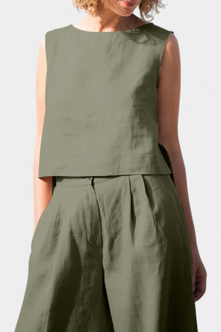 Yvanne Conjunto Vintage Sin Mangas de Verano