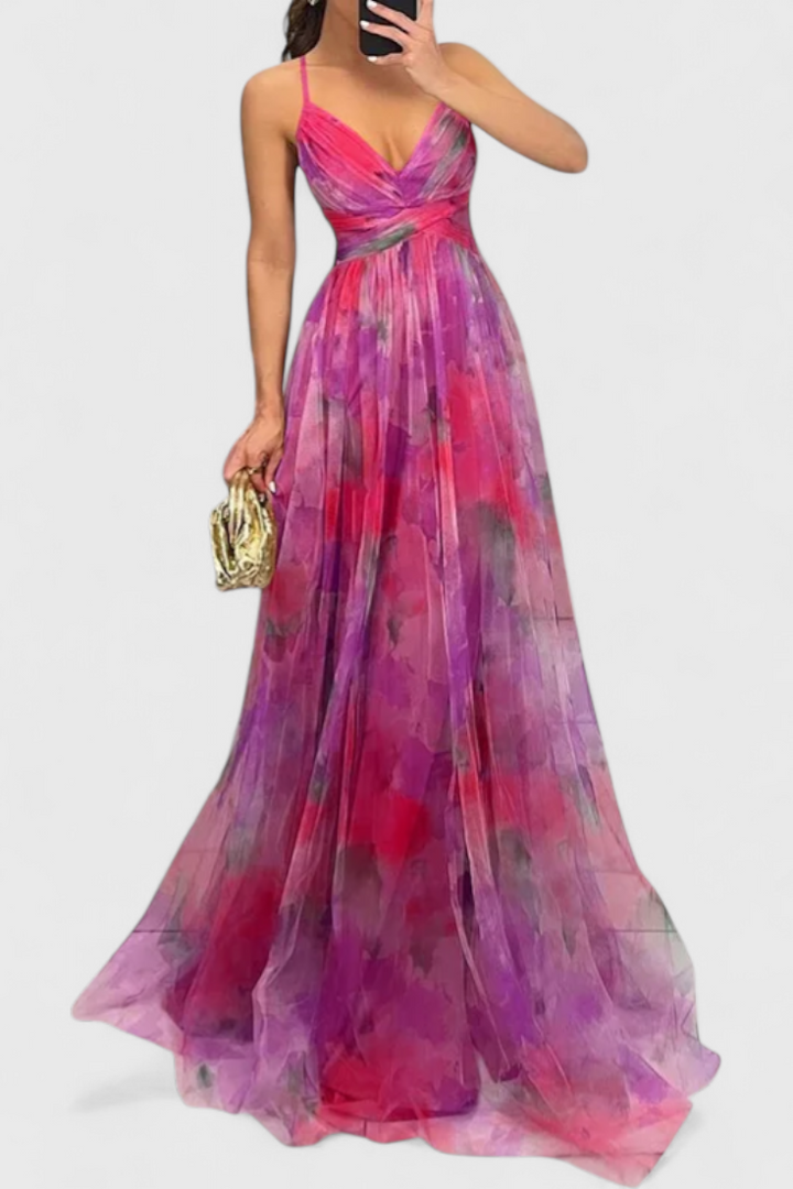 Ingrid Vestido Maxi Floral con Escote en V