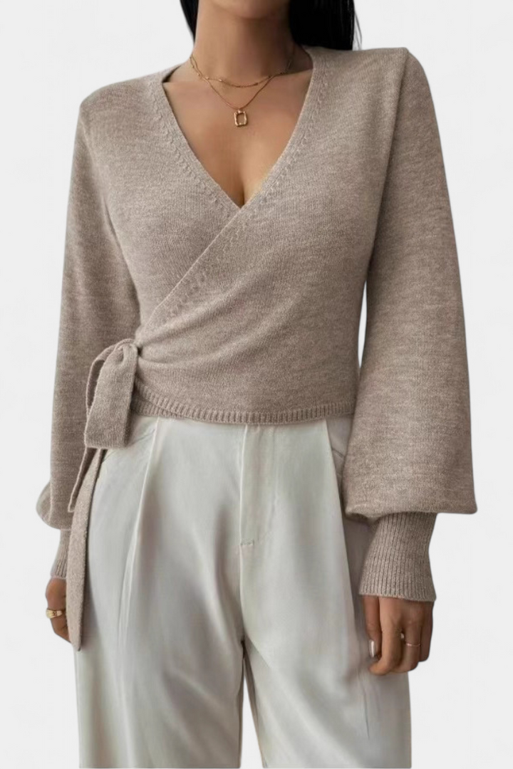 Persephone Suéter con Tirantes Cruzados y Cuello en V