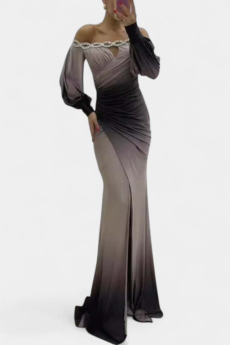 Julitta Maxi Dress Ombre con Hombros Descubiertos