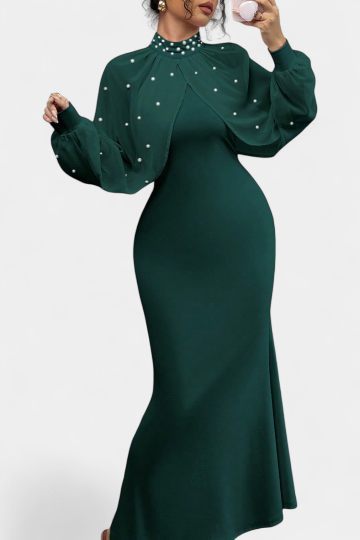 Atenea Vestido Halter de Malla con Mostacillas