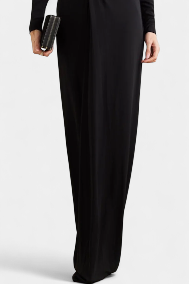 Talara Vestido Maxi Ajustado con Cuello en V Profundo