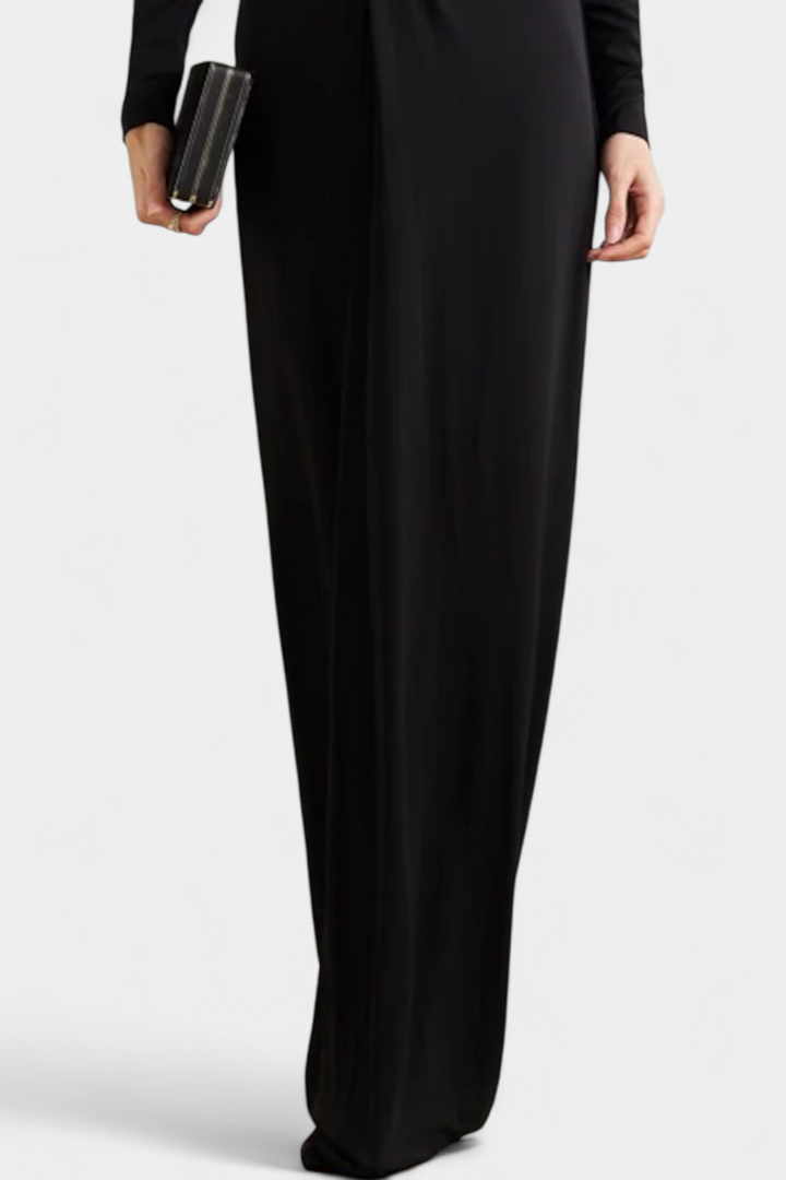 Talara Vestido Maxi Ajustado con Cuello en V Profundo