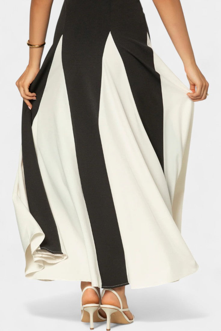 Catalina Vestido Maxi Bicolor de Tirantes Finos