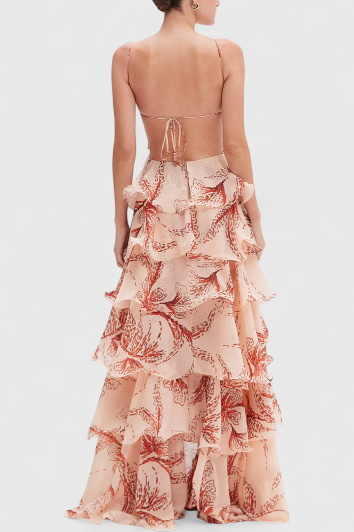 Juliette Vestido con Volantes y Escote Joya