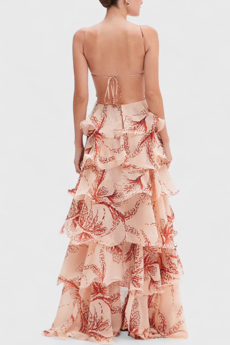 Juliette Vestido con Volantes y Escote Joya