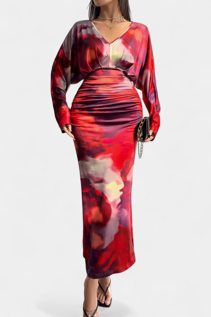 Eulalie Vestido con Mangas Murciélago y Cuello en V