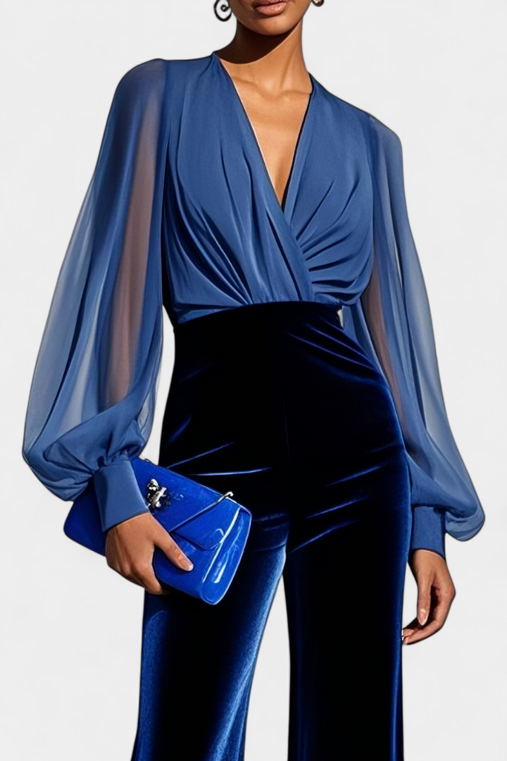 Analisse Mono de Escote en V con Pierna Ancha