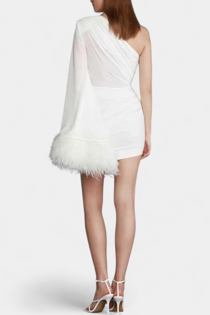 Nivalis Vestido Ceñido con Fruncidos y Escote en V