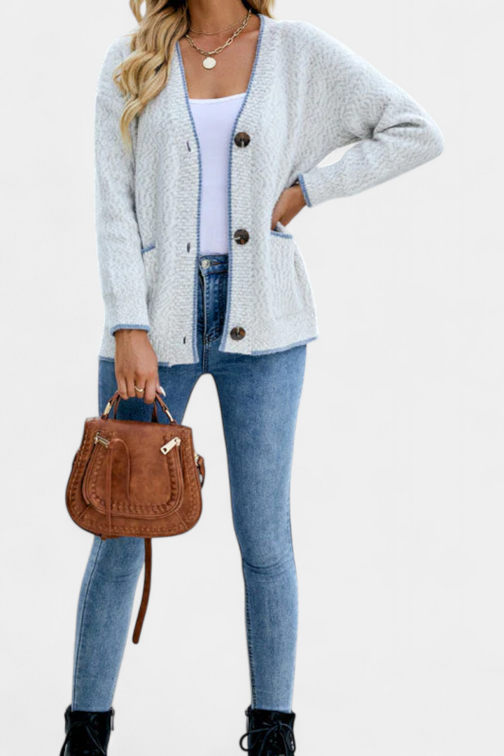Sana Cárdigan Informal con Bolsillos