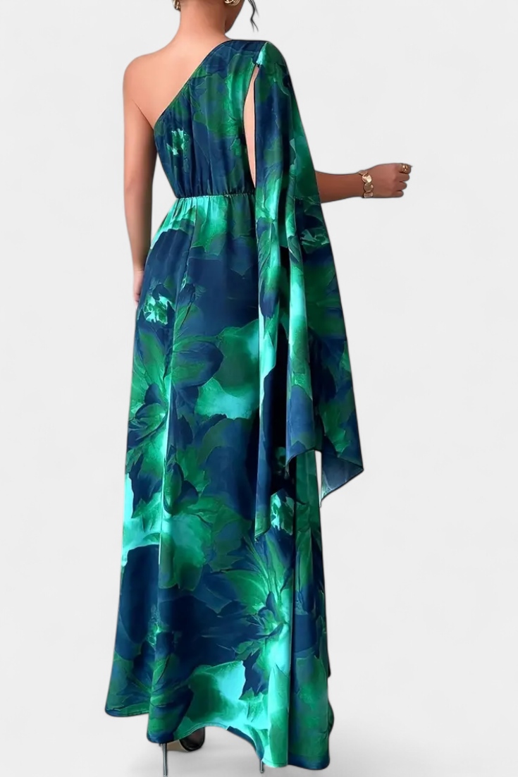 Kelbie Vestido Largo Asimétrico de Un Solo Hombro