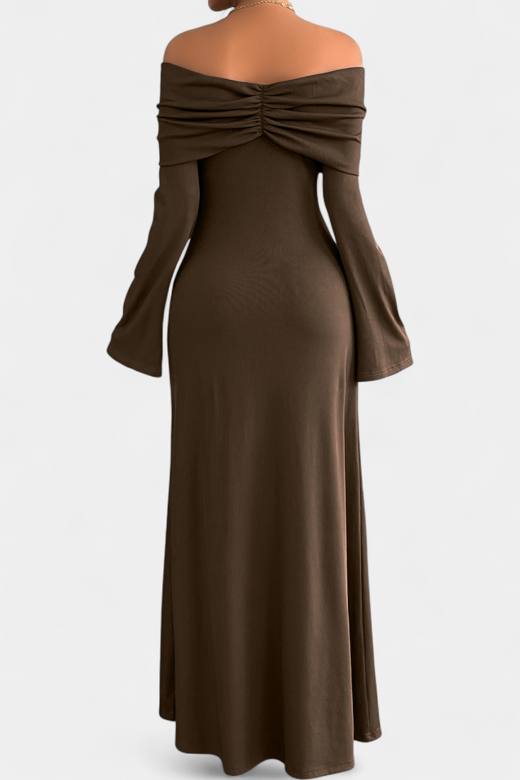 Adia Vestido Largo Ajustado de Un Solo Hombro