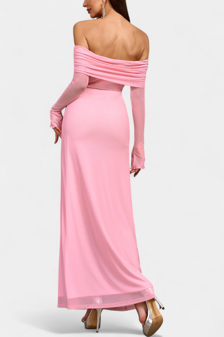 Lorelei Vestido Ajustado de Malla con Escote Recto