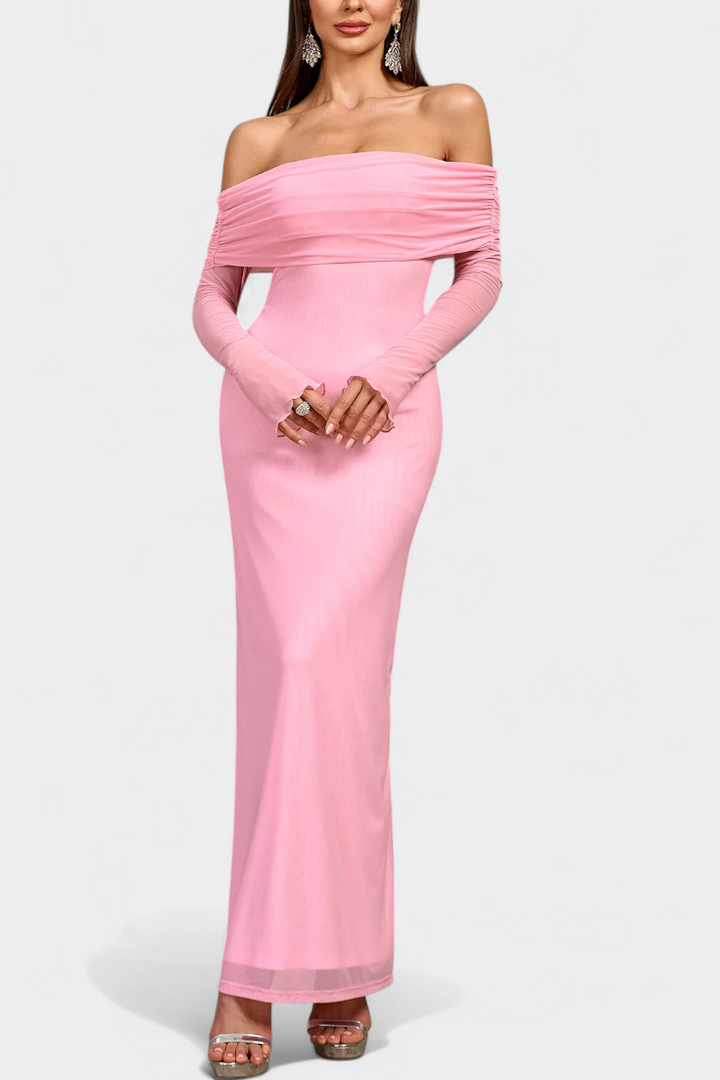 Lorelei Vestido Ajustado de Malla con Escote Recto