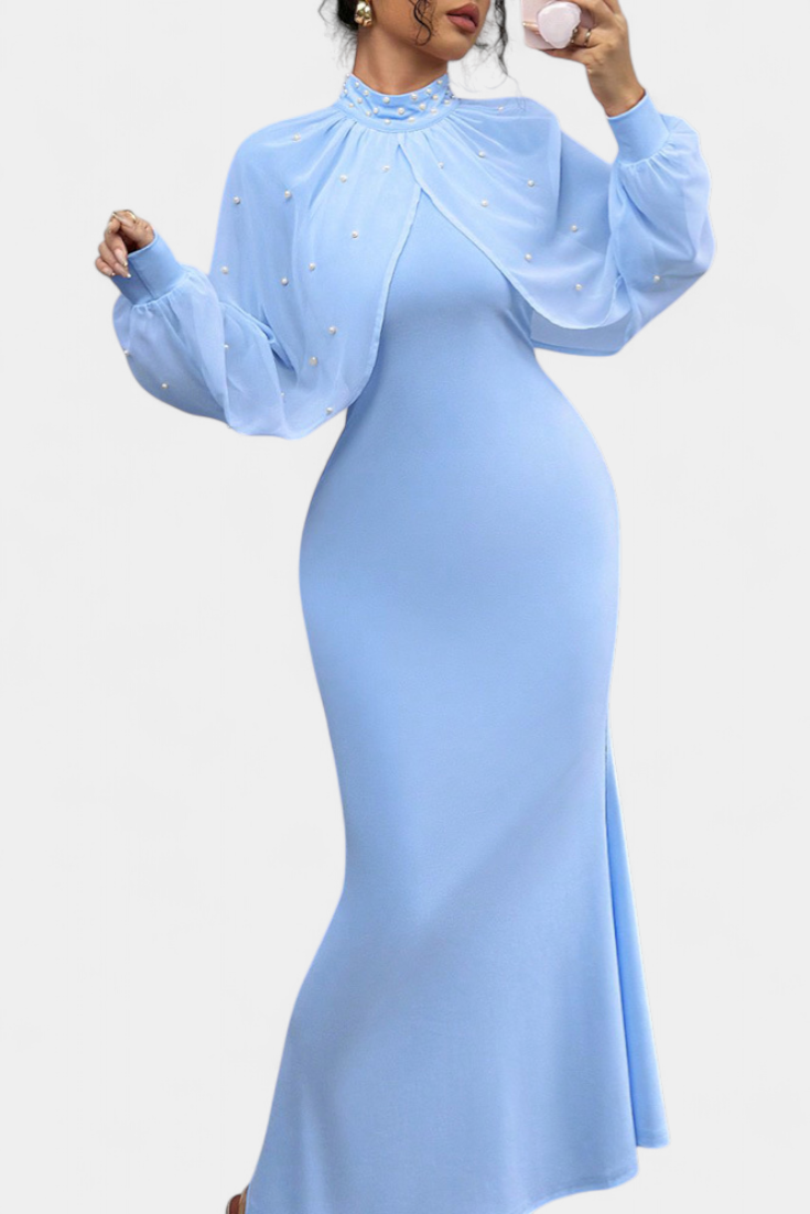 Atenea Vestido Halter de Malla con Mostacillas