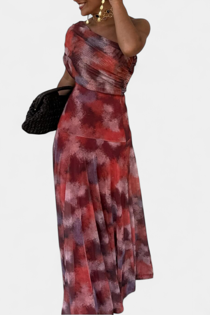 Jessamy Vestido Maxi Tie-Dye de Un Hombro
