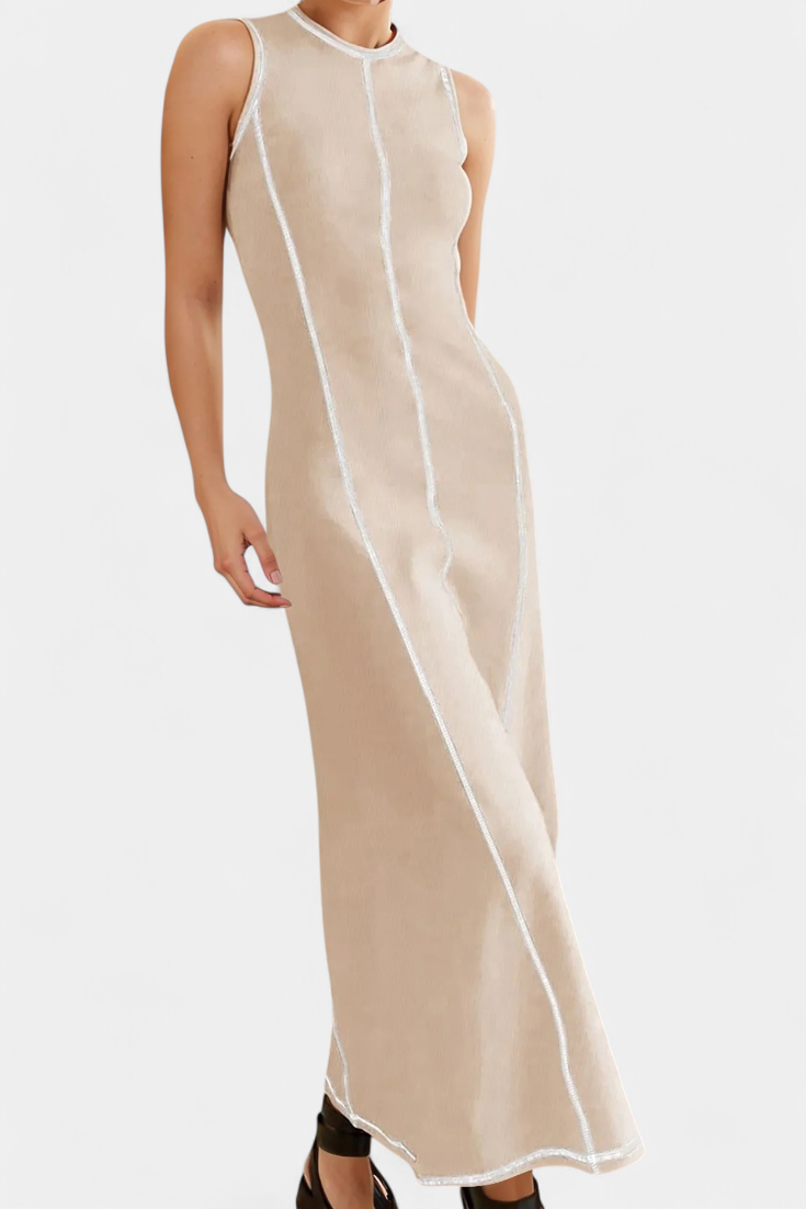 Santona Vestido Maxi Bicolor Sin Mangas