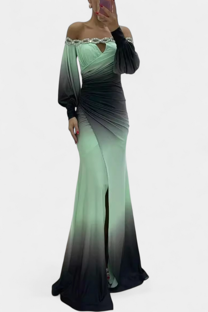 Julitta Maxi Dress Ombre con Hombros Descubiertos