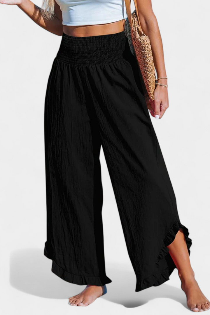 Justina Pantalón Palazzo con Volantes y Talle Alto