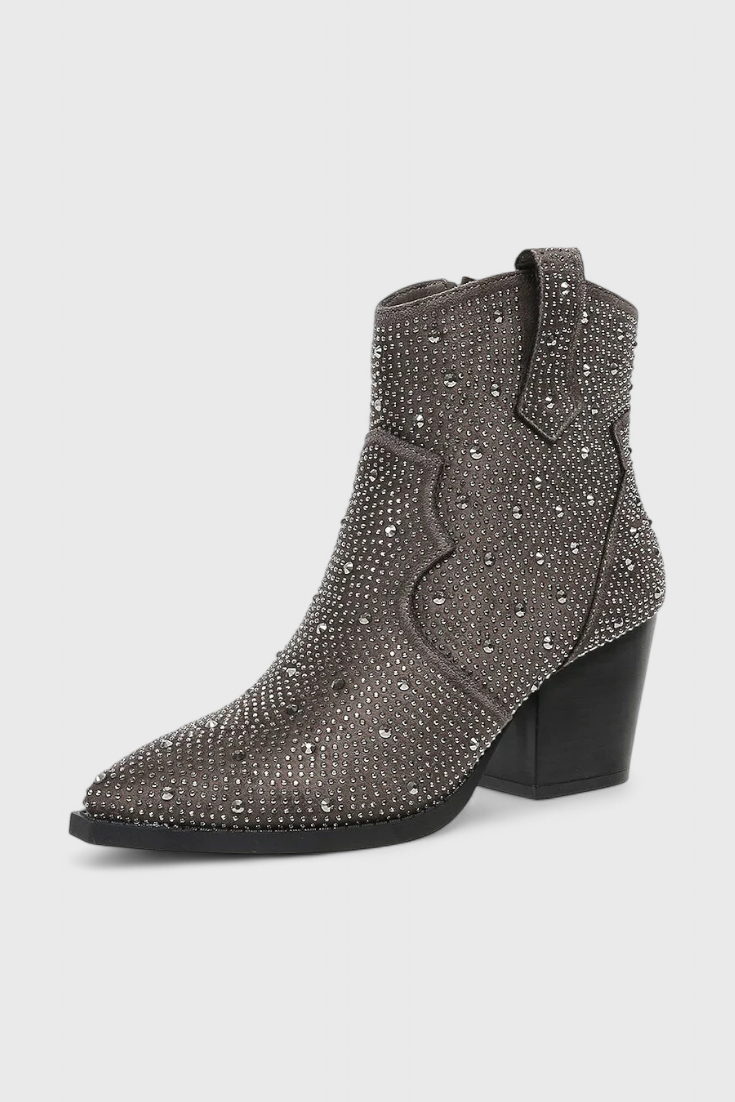 Berenice Elegant Boots with Patchwork and Side Zipper