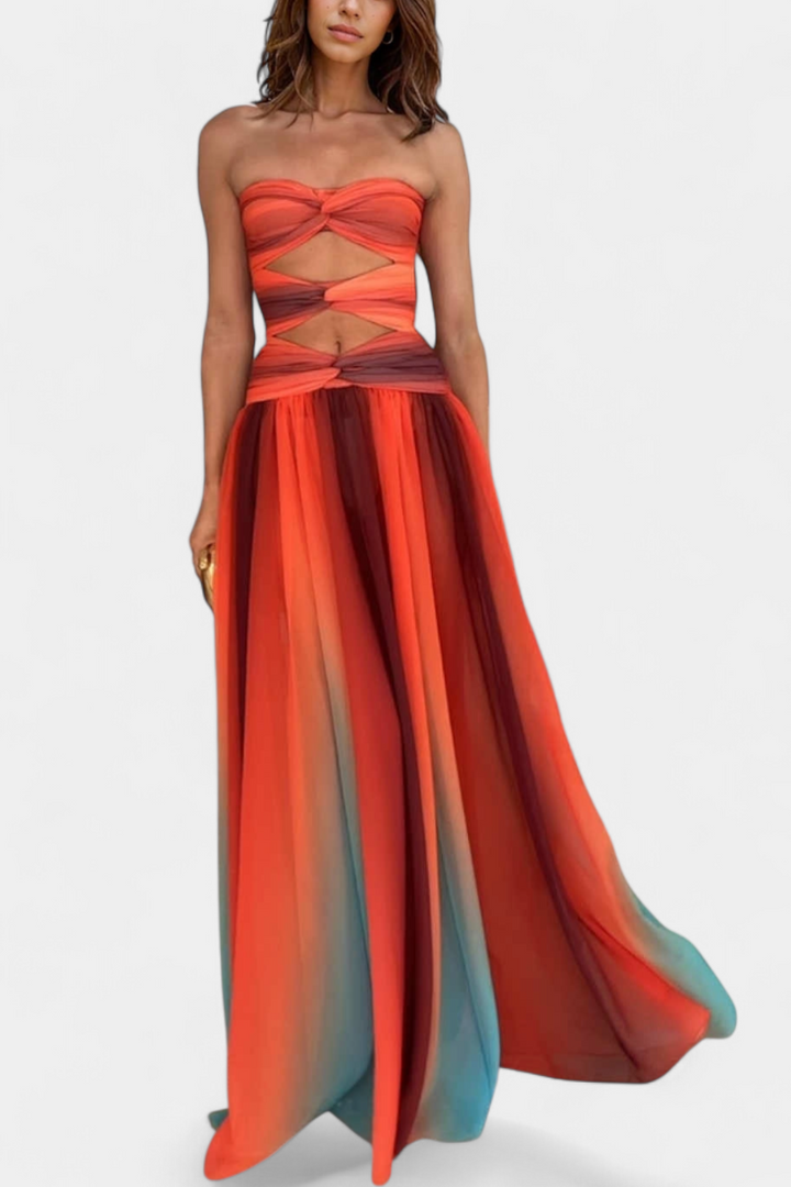 Maisie Vestido Maxi Sin Tirantes de Corte A-Line