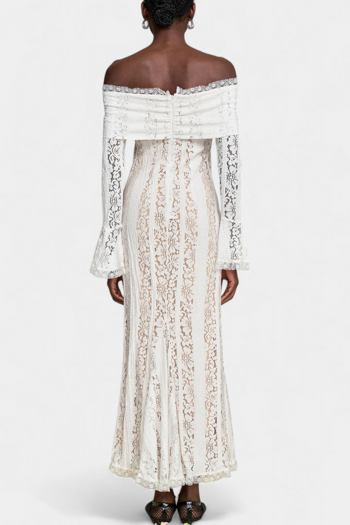 Rosalie Vestido Maxi Off-Shoulder de Encaje